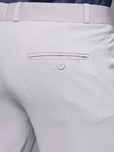 LAST MILE AUTOFIT Slim Fit Men Light Grey Trousers